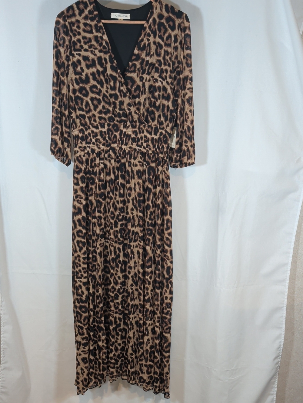Cactus  + Pearl Leopard Print Maxi Dress - Tan/Black
